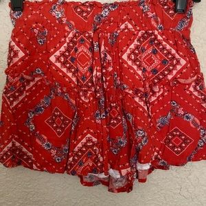 Altar'd State Aztec/ Tribal  Draw String Shorts- Red